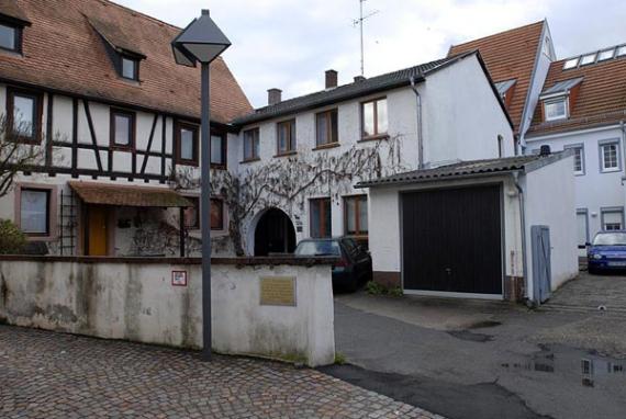 This is very obscure and hidden - down the small street (Luther Kirchgasse) which is ironic to me. You can see the memorial on the small white wall.  