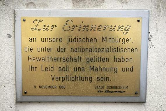 The memorial in Schriesheim.