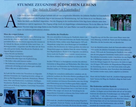 The information board at the Jewish cemetery in Unterbalbach