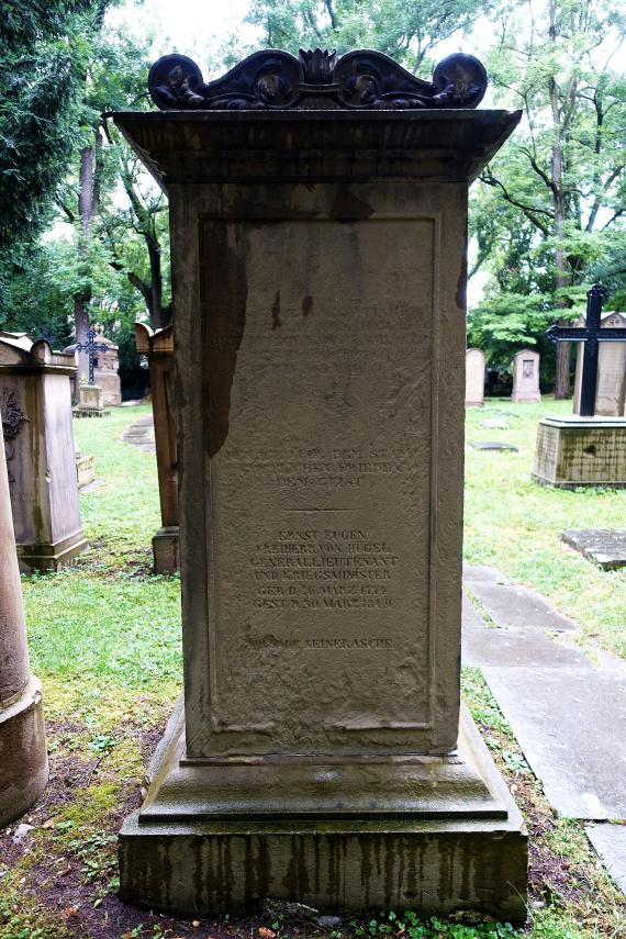 Grab von Ernst Eugen von Hügel, Hoppenlaufriedhof