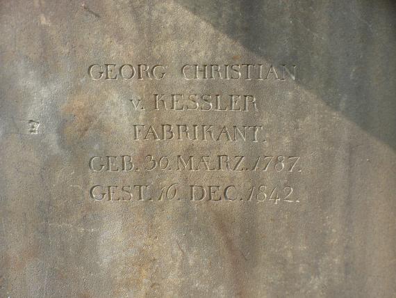 Grabinschrift Georg Christian von Kessel Hoppenlaufriedhof Stuttgart 20190324 yj