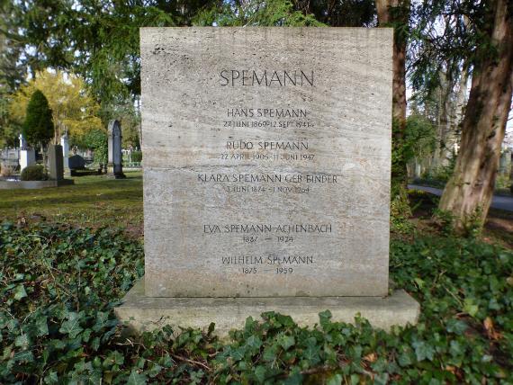 Grabstein Hans Speemann, Pragfriedhof Stuttgart