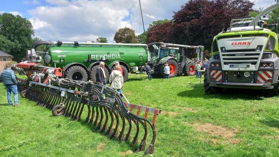 Agricultural machinery show on the open farm day in Holtrup