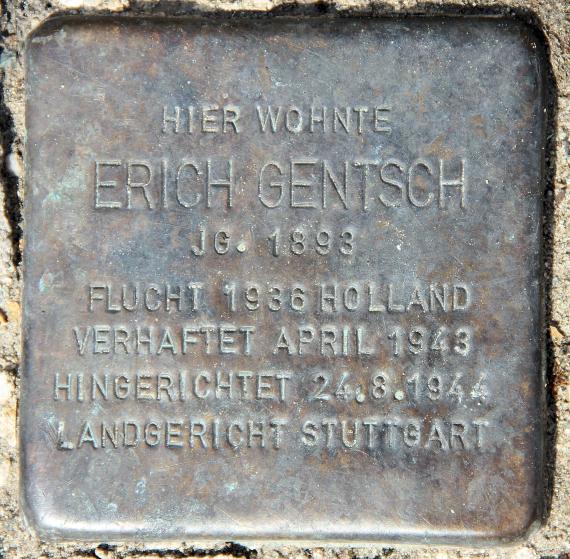 Stolperstein Äneasstr 8 (Mard) Erich Gentsch