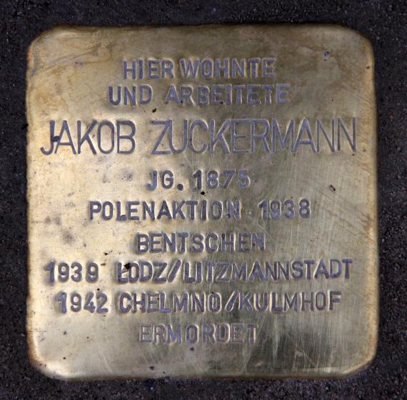 Stumbling stone Ackerstr 167 (center) Jakob Zuckermann