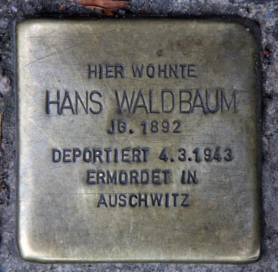 Stumbling Stone Akazienstr 3 (Schön) Hans Waldbaum