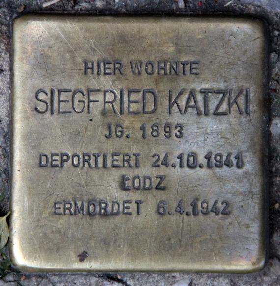 Stolperstein Akazienstr 3 (Schön) Siegfried Katzki