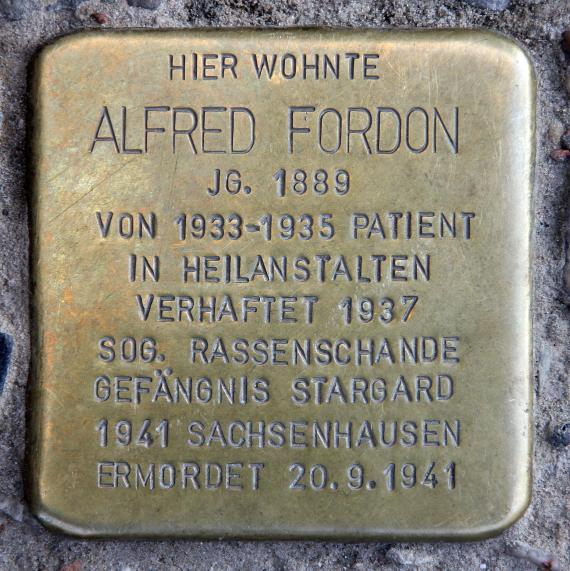 Stolperstein Akazienstr 7a (Schön) Alfred Fordon