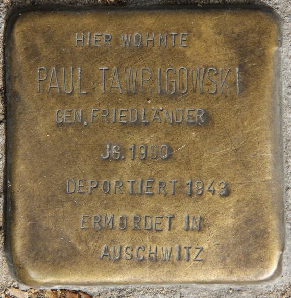 Stumbling Stone An der Urania 16-18 (Beautiful) Paul Tawrigowski