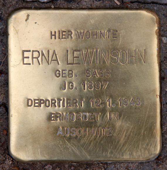 Stolperstein An der Urania 7 (Schön) Erna Lewinsohn