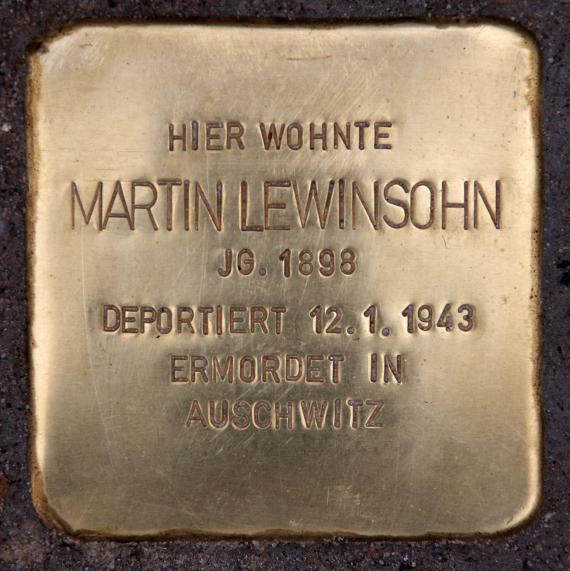 Stolperstein An der Urania 7 (Schön) Martin Lewinsohn