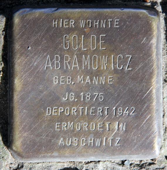 Stolperstein Andreasstr 34 (Frhai) Golde Abramowicz