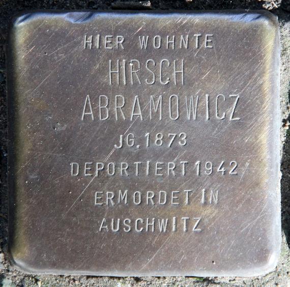 Stolperstein Andreasstr 34 (Frhai) Hirsch Abramowicz