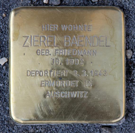 Stolperstein Andreasstr 47 (Frhai) Zierel Baendel
