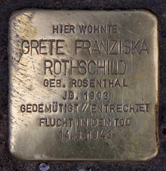 Stolperstein Ansbacher Str 18 (Schön) Grete Franziska Rothschild