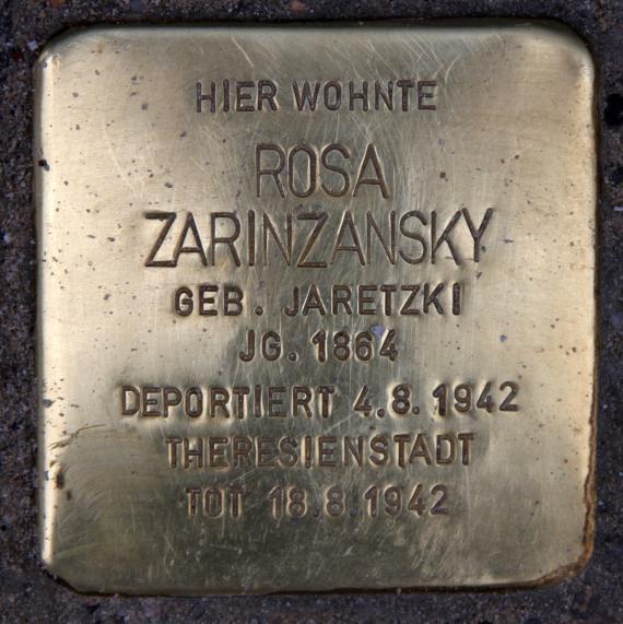 Stumbling Stone Ansbacher Str 18 (Beautiful) Rosa Zarinzansky