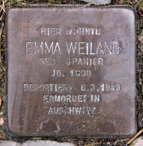 Stolperstein Bäumerplan 11 (Temph) Emma Weiland