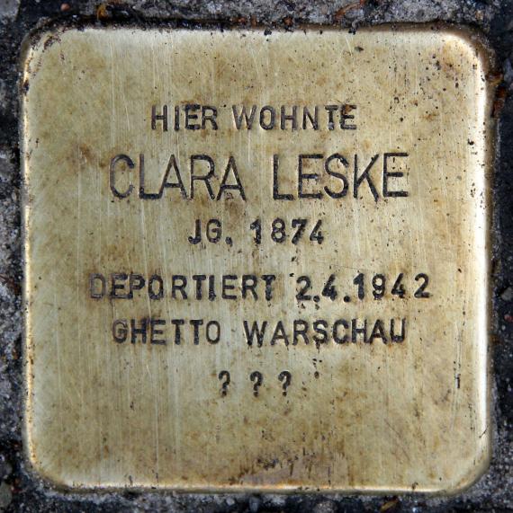 Stolperstein Bölschestr 39 (Frihg) Clara Leske