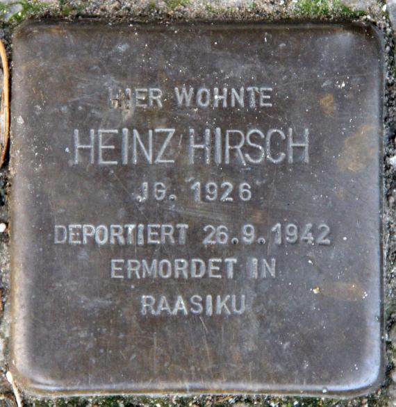 Stolperstein Bülowstr 4 (Schön) Heinz Hirsch