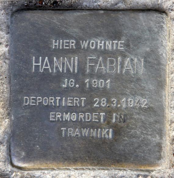 Stolperstein Bülowstr 88 (Schön) Hanni Fabian