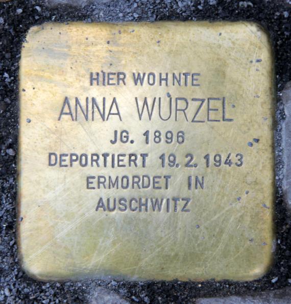 Stolperstein Bürgerstr 57 (Britz) Anna Wurzel