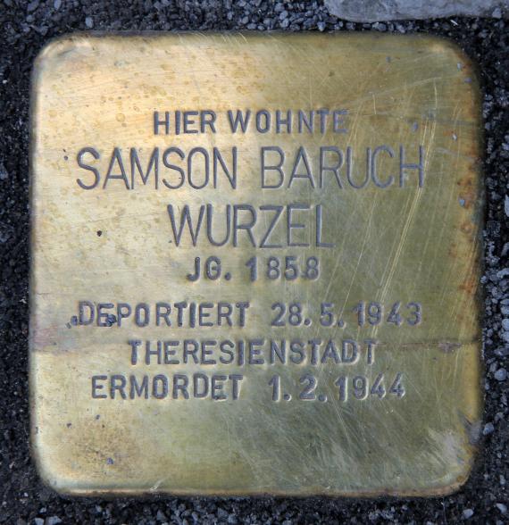 Stumbling Stone Bürgerstr 57 (Britz) Samson Baruch Wurzel