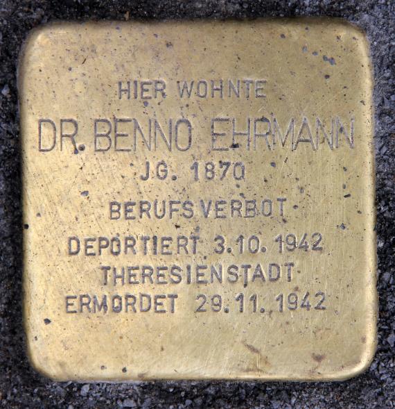 Stolperstein Badstr 64 (Gesbr) Benno Ehrmann