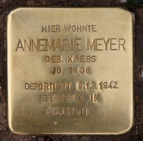 Stolperstein Bamberger Str 37 (Schön) Annemarie Meyer
