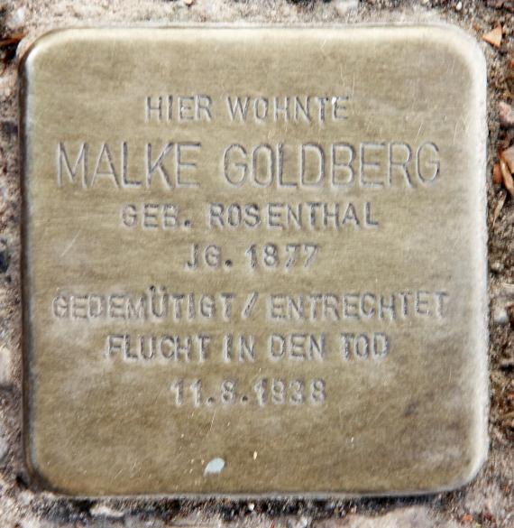 Stolperstein Barbarossastr 22 (Schön) Malke Goldberg