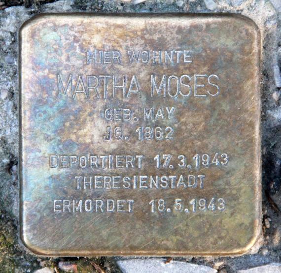 Stolperstein Barbarossastr 36 (Schön) Martha Moses
