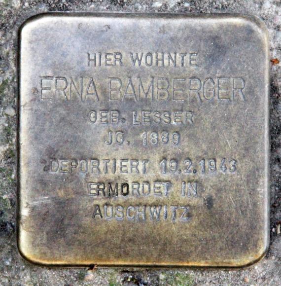 Stolperstein Barbarossastr 41 (Schön) Erna Bamberger