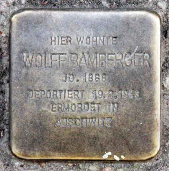 Stolperstein Barbarossastr 41 (Schön) Wolff Bamberger
