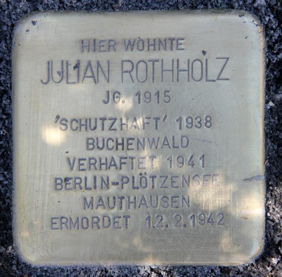 Stolperstein Barbarossastr 4 (Schön) Julian Rothholz