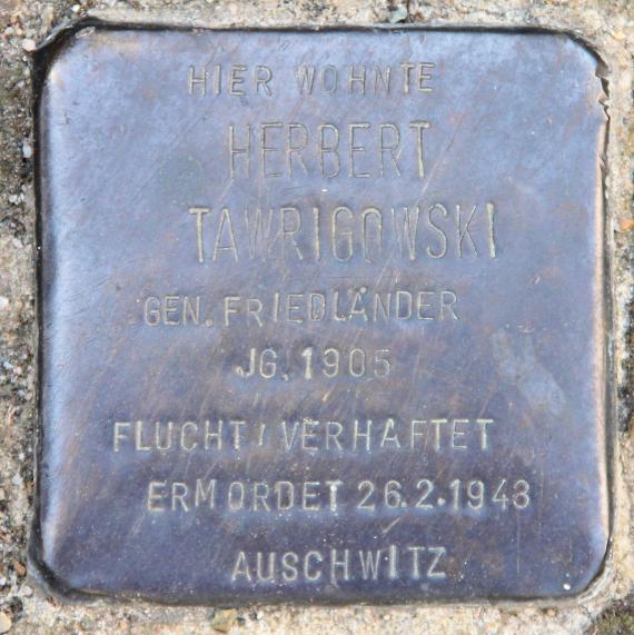 Stumbling Stone Barbarossastr 8 (Schön) Herbert Tawrigowski