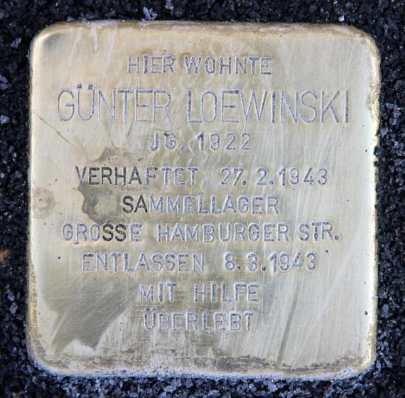 Stolperstein Barnimstr 18 (Frhai) Günter Loewinski