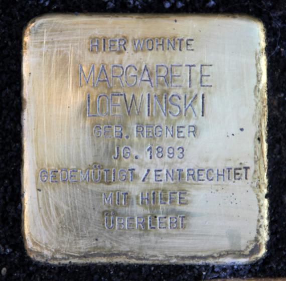 Stolperstein Barnimstr 18 (Frhai) Margarete Loewinski