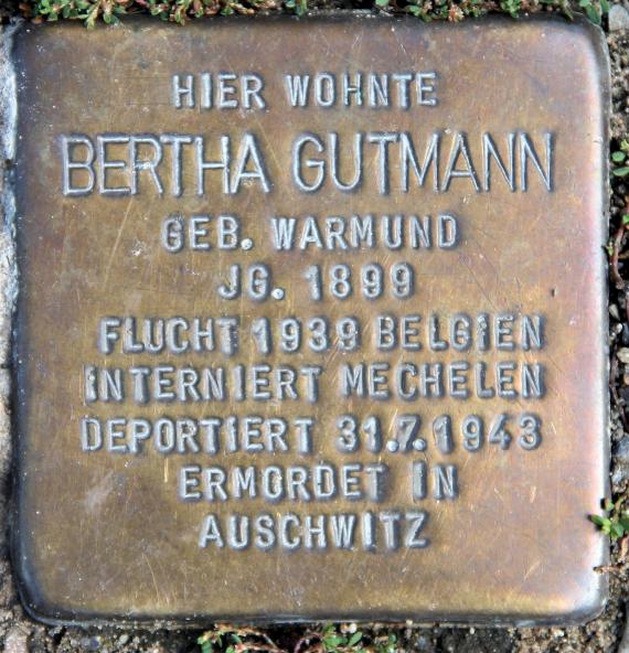 Stolperstein Barnimstr 18 (Friedh) Bertha Gutmann