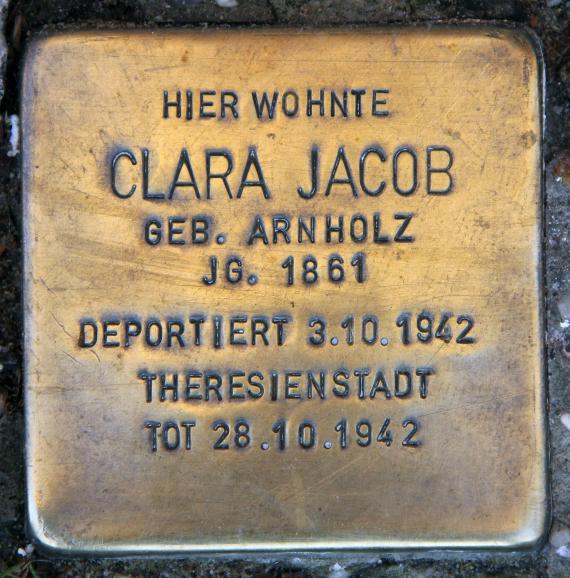 Stolperstein Baumeisterstr 1 (Schön) Clara Jacob
