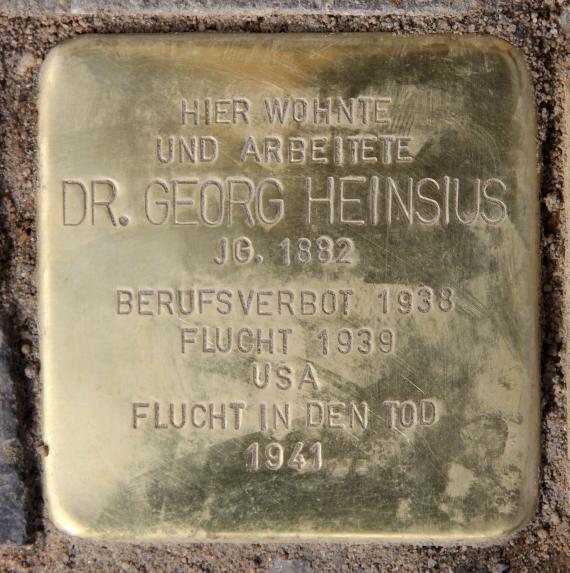 Stolperstein Baumschulenstr 90 (Baums) Georg Heinsius