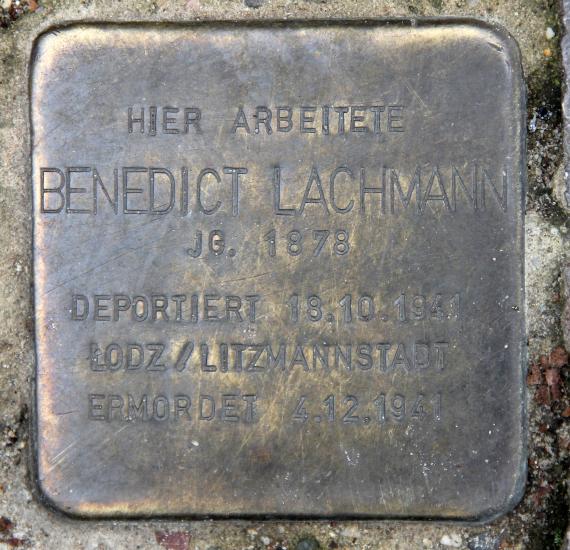 Stolperstein Bayerischer Platz 13-14 (Schön) Benedict Lachmann