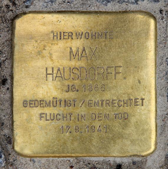 Stolperstein Bayreuther Str 42 (Schön) Max Hausdorff