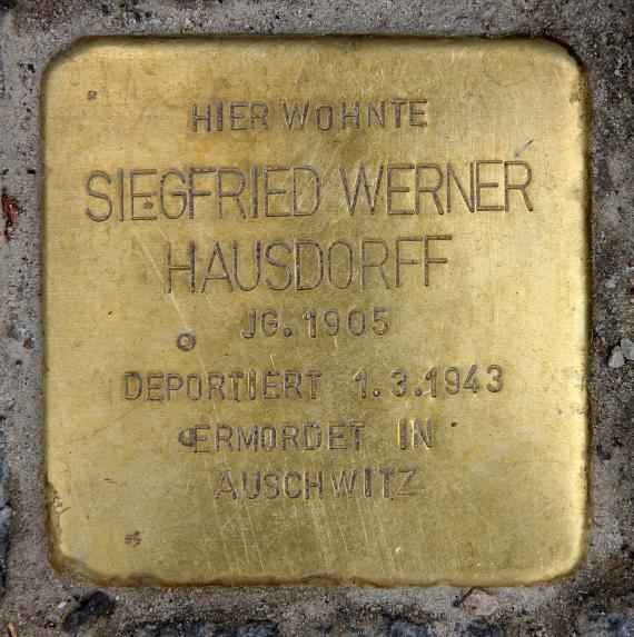 Stolperstein Bayreuther Str 42 (Schön) Siegfried Werner Hausdorff
