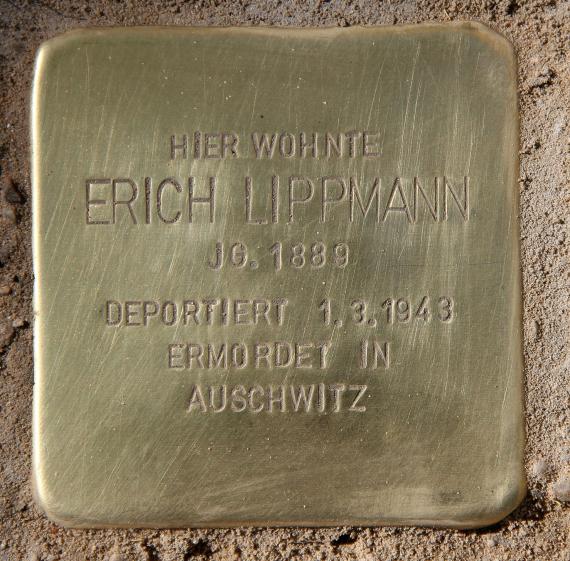Stolperstein Beckerstr 5 (Schön) Erich Lippmann