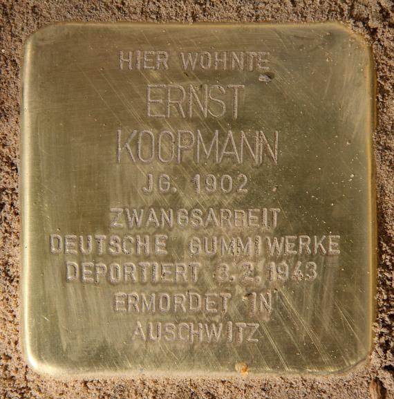 Stolperstein Beckerstr 5 (Schön) Ernst Koopmann