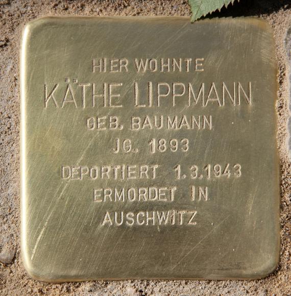 Stolperstein Beckerstr 5 (Schön) Käthe Lippmann
