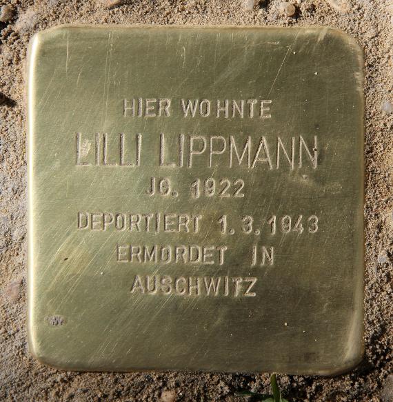 Stolperstein Beckerstr 5 (Schön) Lilli Lippmann