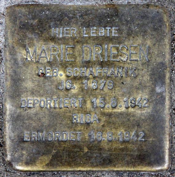 Stolperstein Belziger Str 37 (Schön) Marie Driesen