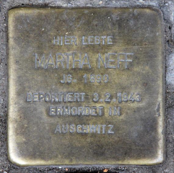 Stumbling Stone Belziger Str 37 (Beautiful) Martha Neff