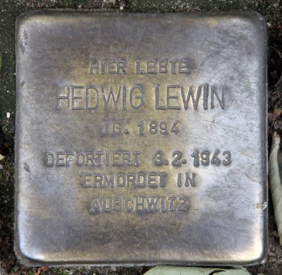 Stolperstein Belziger Str 39 (Schön) Hedwig Lewin