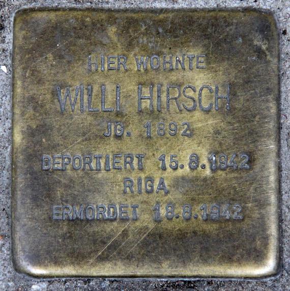 Stolperstein Belziger Str 39 (Schön) Willi Hirsch